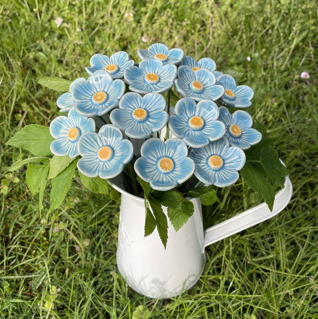 Ceramic Turquoise Plum Blossom Stake
