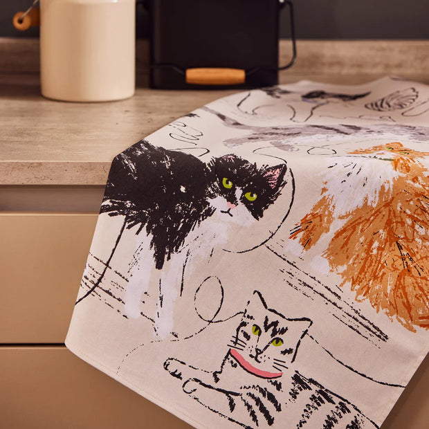 Feline Friends Tea Towel - Cotton