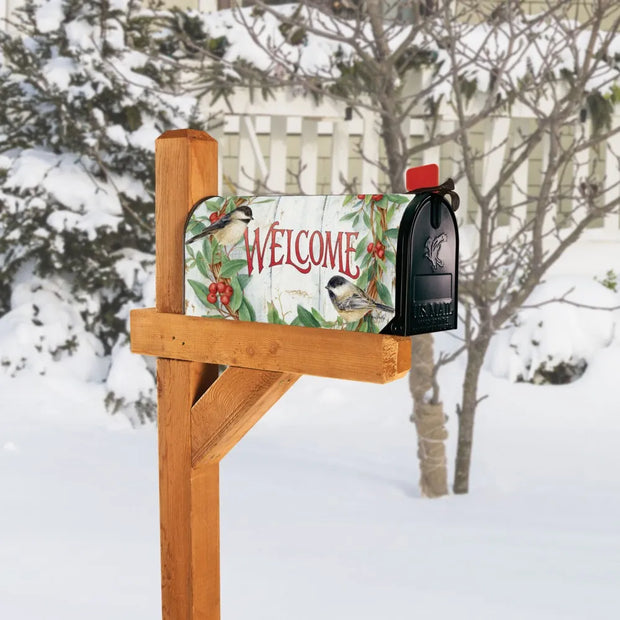 Chickadee Wreath Mailbox Wrap