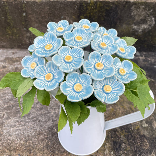 Ceramic Turquoise Plum Blossom Stake