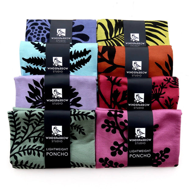 Botanical Poncho Collection Black Ink