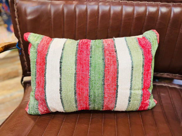 Red/Green Striped Pillows