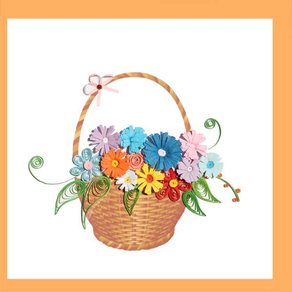 Flower Basket Quilling Card