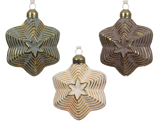 Vintage Star Glass Ornament, 3 Styles