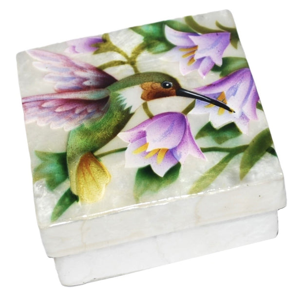 3" x 3" Capiz Painted Boxes, assorted designs