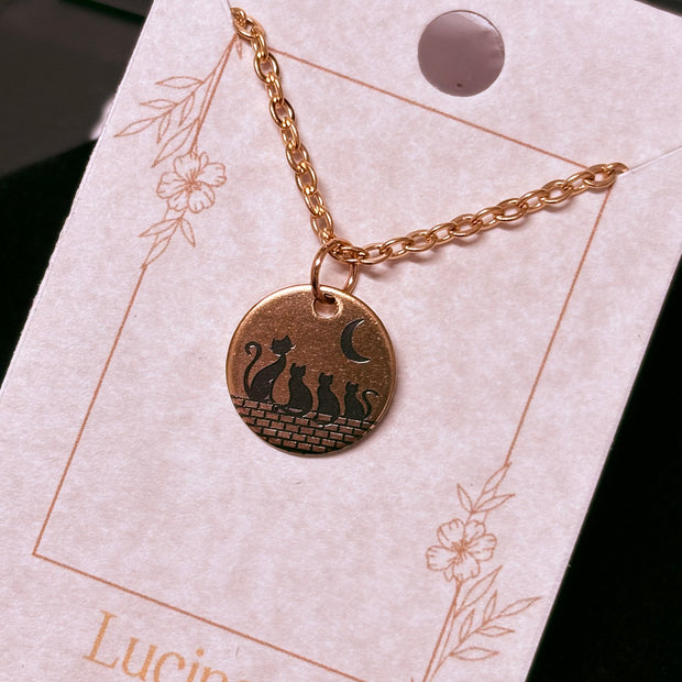 Cat + Kittens Necklace, many options