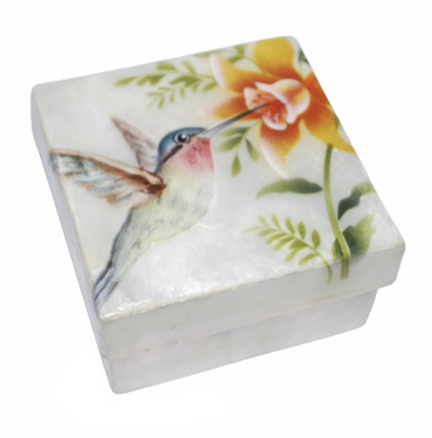 3" x 3" Capiz Painted Boxes, assorted designs