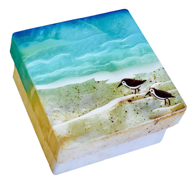 3" x 3" Capiz Painted Boxes, assorted designs