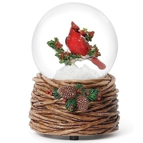5" Musical Cardinal Snow Globe