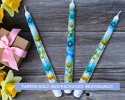 Blue Daisy Taper Candle
