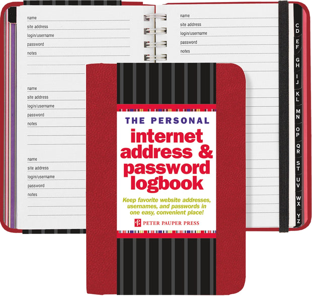 Red & Black Internet & Password Logbook