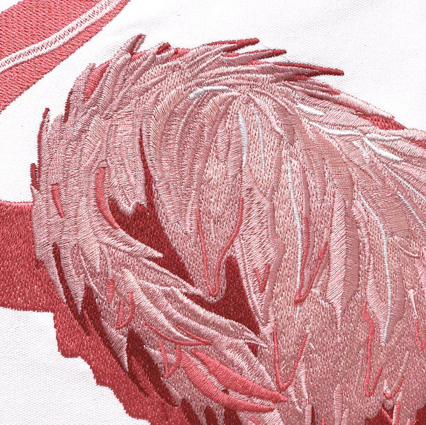 Flamingo Fancy Embroidered Indoor/Outdoor Pillow