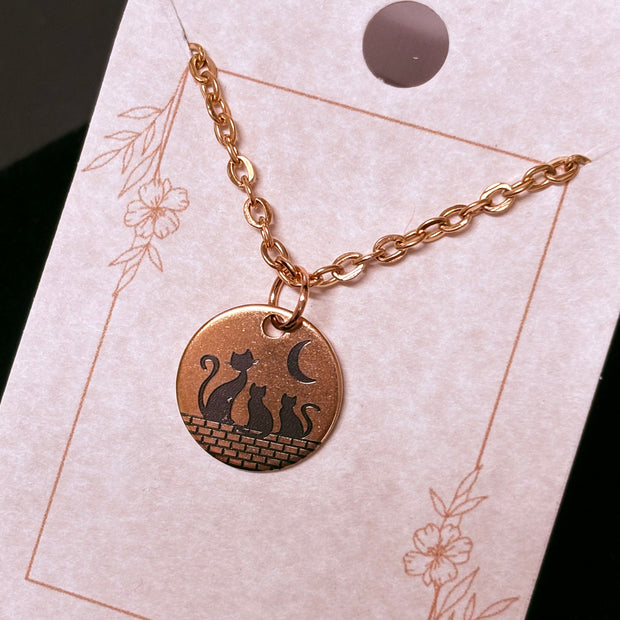 Cat + Kittens Necklace, many options