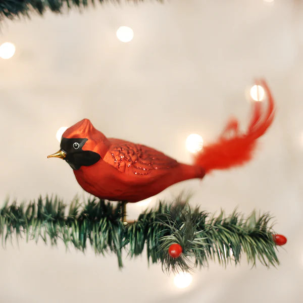 Large Red Cardinal Clip-on Ornament