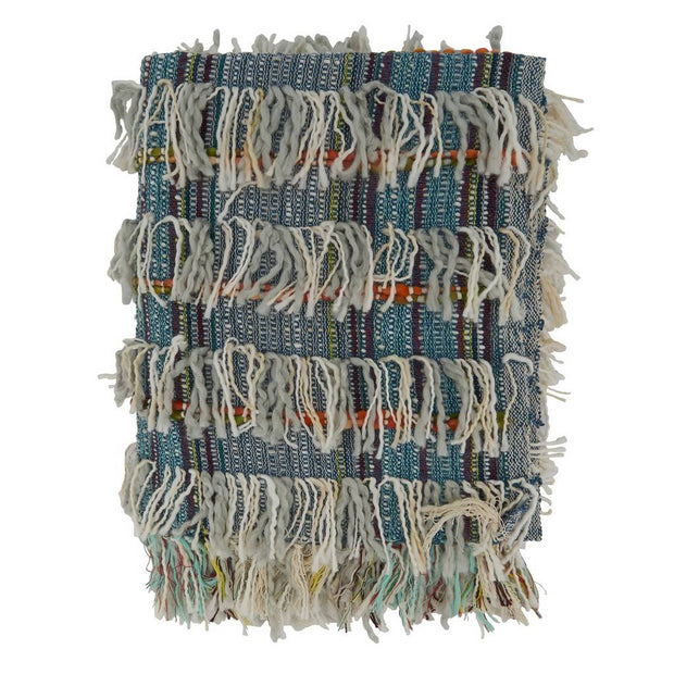 Shaggy Striped Throw