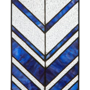 14"H Darby Clear & Blue Arrows Stained Glass Window Panel