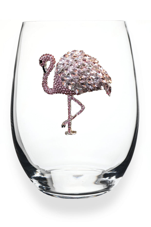 Flamingo Stemless Wine Glass