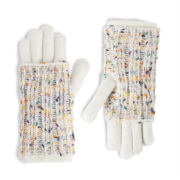 Speckled Knit Convertible Gloves