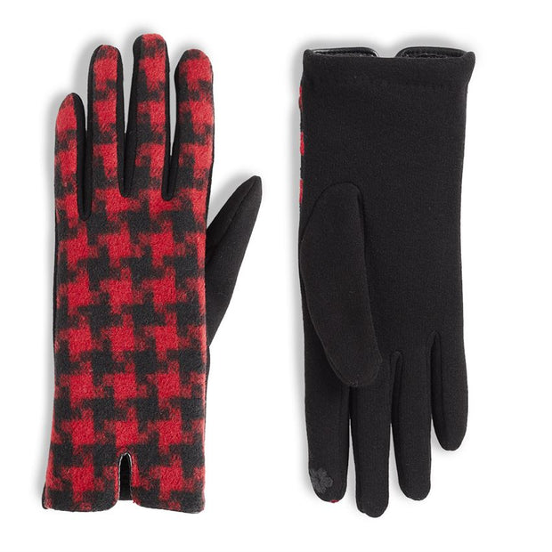 Houndstooth Touchscreen Gloves