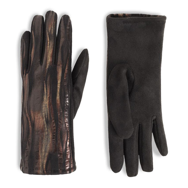 Metallic Wavy Stripes Touchscreen Gloves