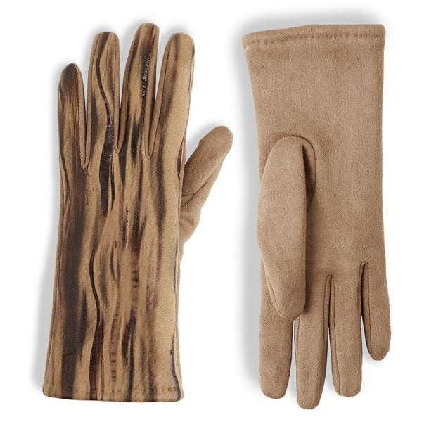 Metallic Wavy Stripes Touchscreen Gloves