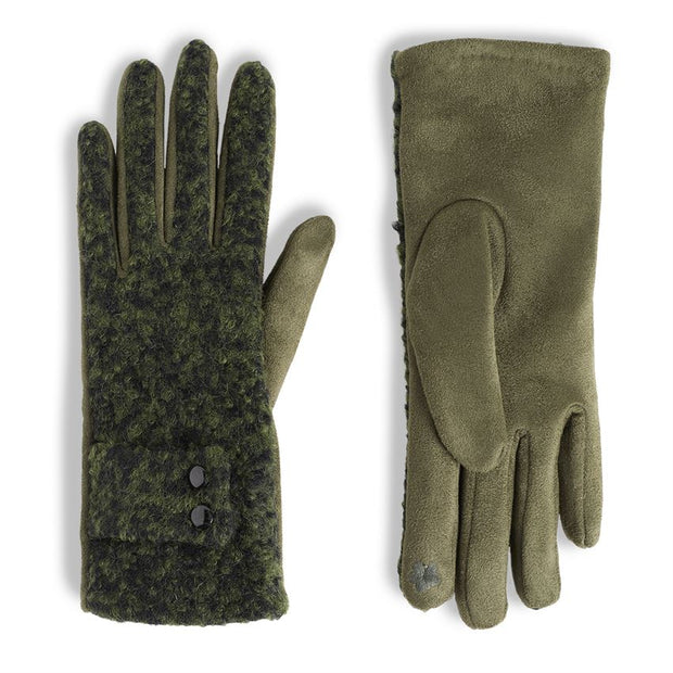 Marled Loop Belted Cuff Touchscreen Gloves