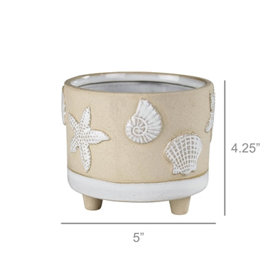 Seashell Ceramic Cache Pot