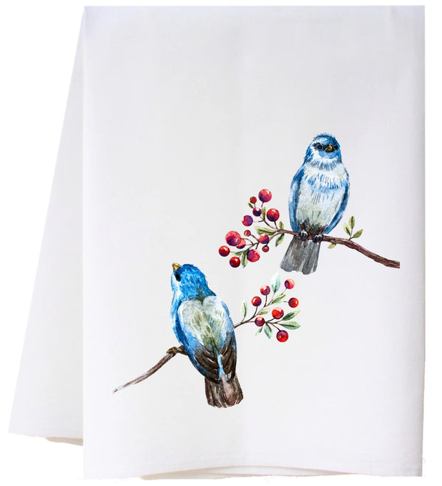 Bluebirds & Berries Flour Sack Towel