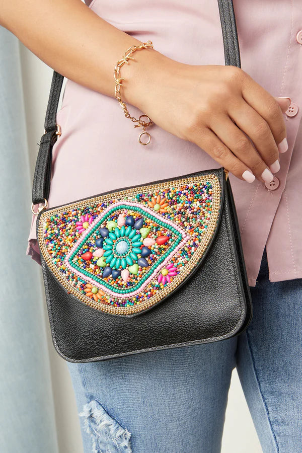 Artisan Beaded Split Pocket Crossbody - 4 Styles