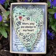 Mom, Always in my Heart Pottery Ornament