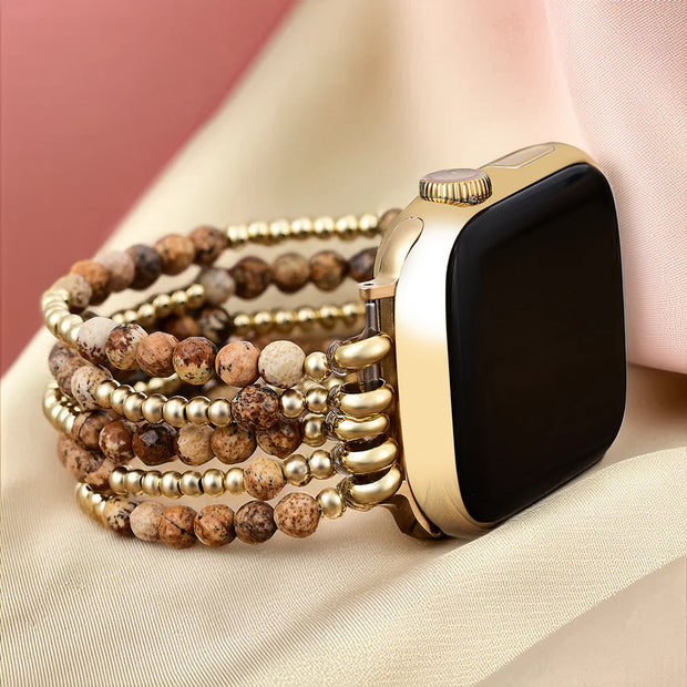 Golden Earth Jasper Stretch Apple Watch Band