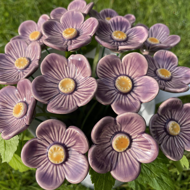 Ceramic Purple Plum Blossom Stake