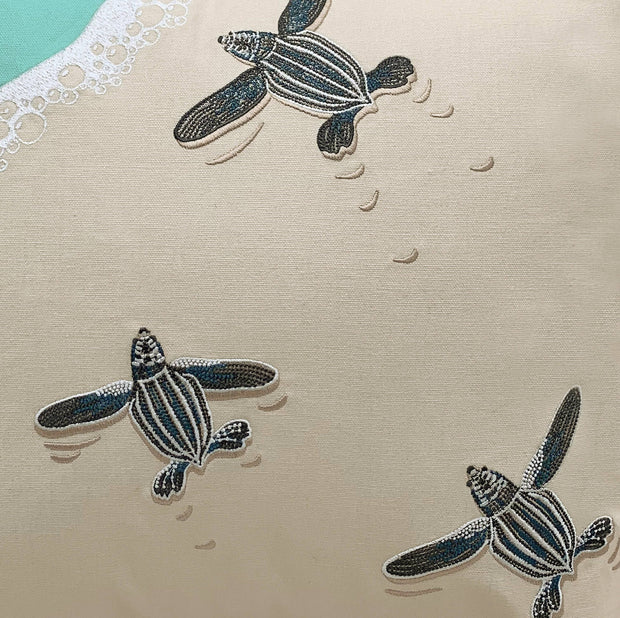 Leatherbacks Scurry Embroidered Indoor Cotton Pillow