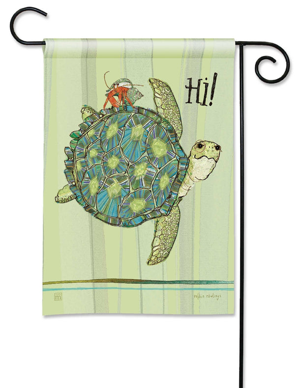 Sea Turtle Green Foam Garden Flag