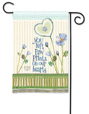 You Left Paw Prints Garden Flag