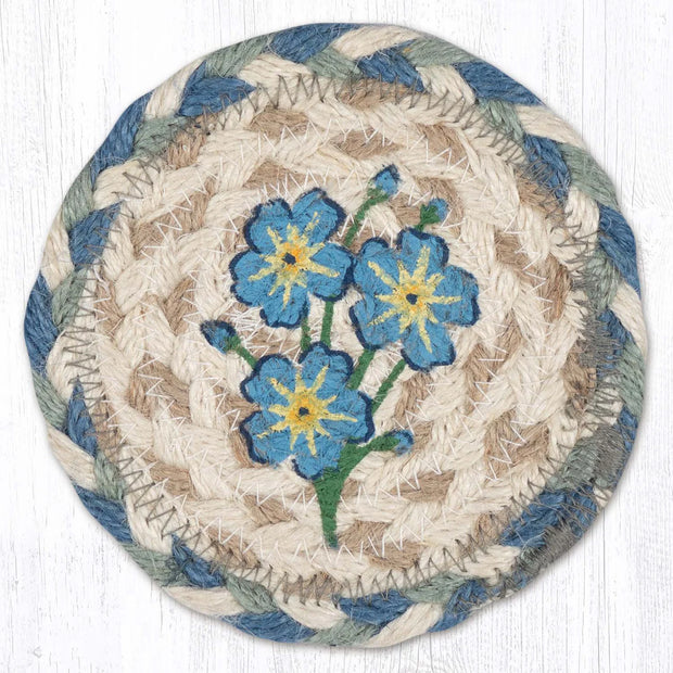 5" Jute Forget Me Not Coaster