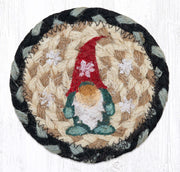 5" Jute Coaster Holiday Gnome