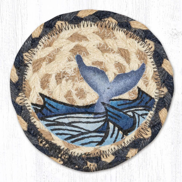 5" Jute Coaster Whale Tail