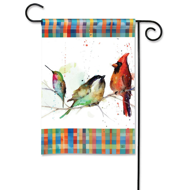Birdy Birds on a Wire Garden Flag