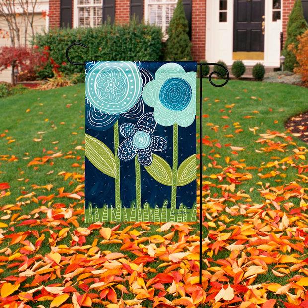 Blue Flowers Garden Flag