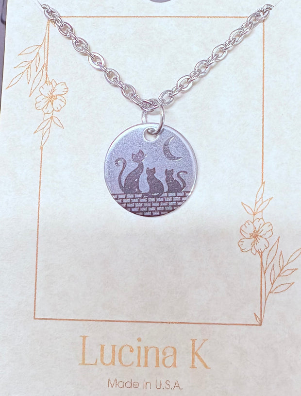 Cat + Kittens Necklace, many options