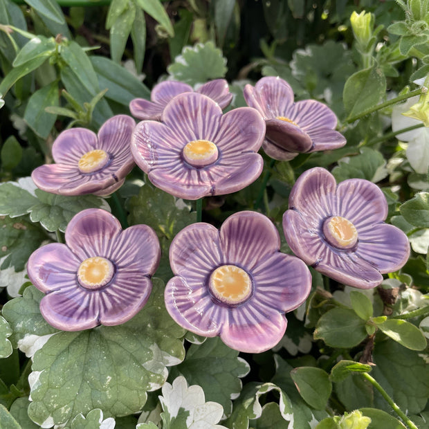 Ceramic Purple Plum Blossom Stake