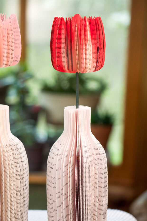 Book Flower with Vase