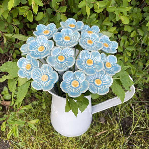 Ceramic Turquoise Plum Blossom Stake
