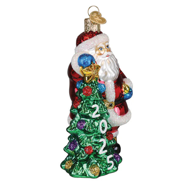 2025 Santa with Tree Dated Ornament