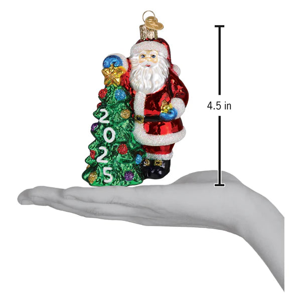 2025 Santa with Tree Dated Ornament