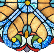 12"H Halston Amber Multicolor Stained Glass Window Panel