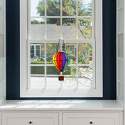 11"H Otis Red Hot Air Balloon Stained Glass Window Panel