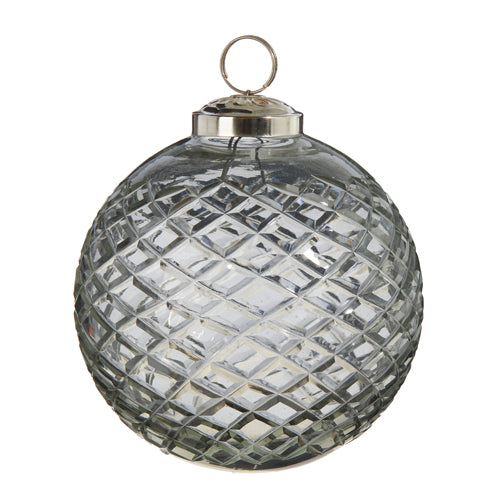 Diamond Cut Glass Ball Ornaments