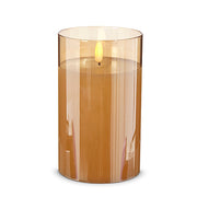 Gold Glass Ivory Pillar Candles